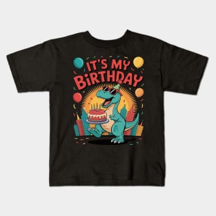 T-rex Birthday Party Japan Monster Dinosaur It's My Birthday Kids T-Shirt